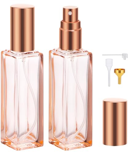Segus Perfume Atomiser 20ml, 2 Pcs Refillable & Portable, Glass, Orange
