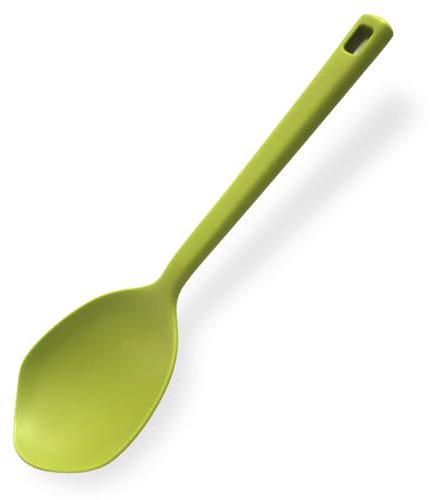 Fackelmann Cucchiaio da cucina, cucchiaione per preparare e servire, in silicone antistatico, anima interna in acciaio, dimensioni 26,5x7,5 cm, Linea Oliva