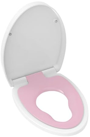 V-förmiger Toilettendeckel, Geeignet Für Erwachsene Und Kinder, Dreilagiger, Geräuscharmer Klodeckel, Abnehmbarer Sitzring(Pink)