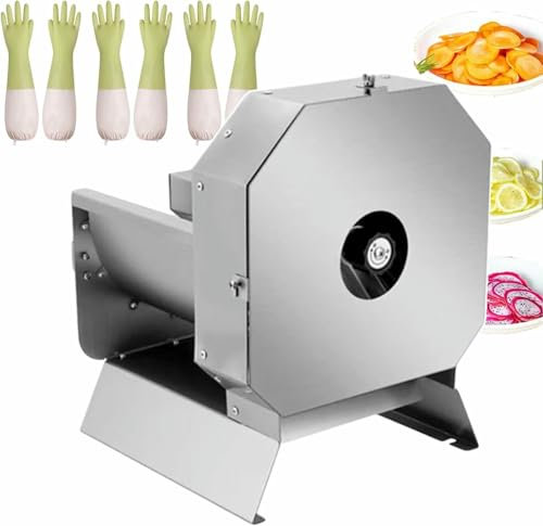 Cortador de Alimentos eléctrico de 0 a 13 mm, rallador de Verduras Comercial 2 en 1, Cortador de Frutas y Verduras, Cortador de Ensalada eléctrico y Manual para restaurantes, Redondo y,Square