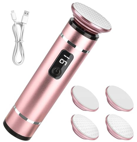 Mucek Hornhautentferner Elektrisch Kabellos mit 4 Nano-Glasaufsätzen, Foot Glow Hornhaut Entferner USB-Aufladbar, Elektrischer Hornhautentferner Professionelle für Tote Haut Hornhaut rissige Fersen