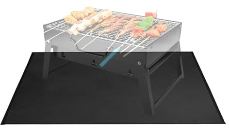 Tapis de Cuisson pour Plancha - Tapis Anti-Graisse pour Barbecue Résistant - Anti-Dérapante et Portable Résistante à la Chaleur pour Sécurité, Nettoyage Facile, Cuisson