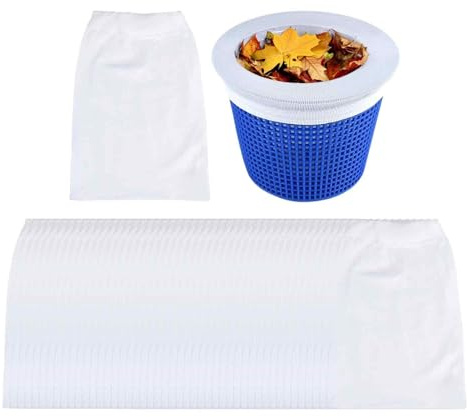 Swimming Pool Skimmer Socks - Ultra Fine Mesh Strainer Sock,Reusable Basket Filter Protector | Pool Cleaning Supplies With Net Cover For Ground Indug Pool, Pollen Leaves Debris Collector,