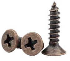 NEU M2 M2.3 M2.6 M3 M4 M5 Senkkopf-Kreuzschlitzschrauben in Bronzefarbe, selbstschneidend, for Scharniere, Flachkopf, Holz, Vintage-Nägel(M4x16mm 6pcs)