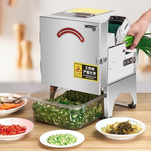 wshqdm Affettatrice per Cipollotti Professionale 200 W – 700 BPM, Spessore Regolabile 1,3–35 mm, affetta Verdure Elettrico per Casa & Ristorante, Taglia Verdure Julienne Inclusa