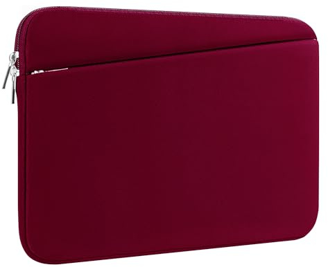 BAAGOAZ Funda para portátil de 11 a 13 pulgadas con bolsillo frontal, compatible con PC de 11.6 a 13.3 pulgadas, superficie de Chromebook, delgada y ligera, color rojo
