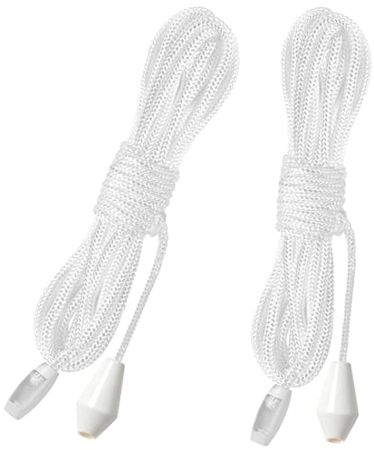 2pcs Light Pull Cord 1.5m Light Pull Cord String with Connector Replacement Cord Pull for Ceiling Switch Bathroom Light Pull Cord,Suitable for use in a Variety of Locations (2pcs-White)