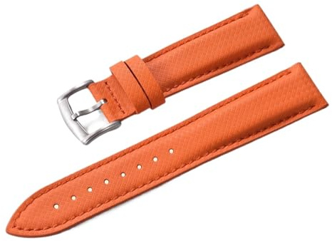 FYYFS Klockarmband I Canvas Gummi Klockarmband 18mm 19mm 20mm 22mm Snabbkoppling Armband Universellt Klocktillbehör(Orange,19mm)