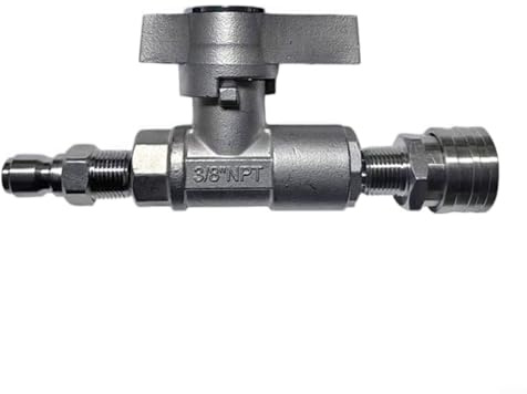 BlesConi Valvola a sfera DN10 ad alta pressione per idropulitrici, valvola di intercettazione in metallo da 5000 PSI con guarnizione in PTFE, raccordo a connessione rapida antiruggine per tubo da