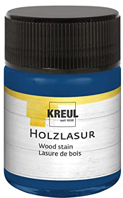 Kreul 78510-Lasure Acrylique Couleurs intenses, Pot de 50 ml en Bleu Outremer, pour Bois Non traité et papiers naturels absorbants, Fluide-Peinture Liquide à Base d'eau, Ultramarine Blue