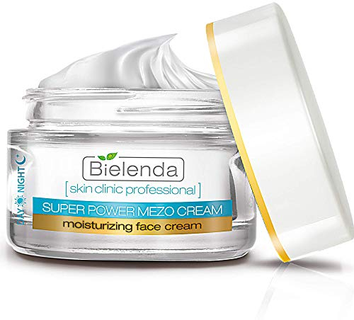 Bielenda Professional Mezo Crema Idratante Anti-Rughe con Acido Ialuronico, Trattamento Viso Anti-Età, Giorno/Notte, 50 ml