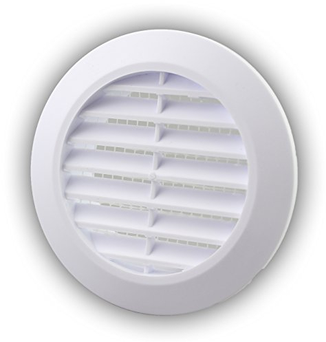 Ventilation Grille End Grille Round Diameter 90 mm White T44w with Insect Net Grille ABS Plastic Weather-Resistant Insect Protection