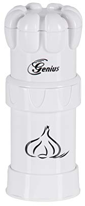 Genius A19169 Knoblauchschneider G5 hochwertige Knoblauchpresse spülmaschinenfest-Idealer Küchenhelfer schneiden-Garlic Press Knoblauch-Mühle, Kunststoff, Weiß