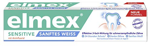 elmex SENSITIVE plus sanftes Weiß Zahnpasta, 3er Pack (3 x 75 ml)