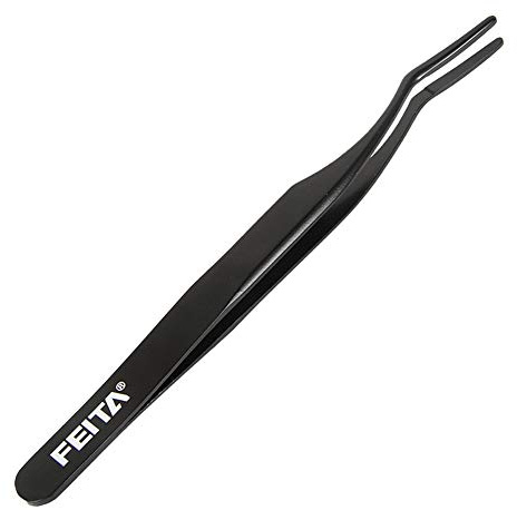 False Eyelash Applicator - FEITA Professional Curved Eyelashes Extension Tweezer for Easy Lashes Application and Removal - Black - 1Pc