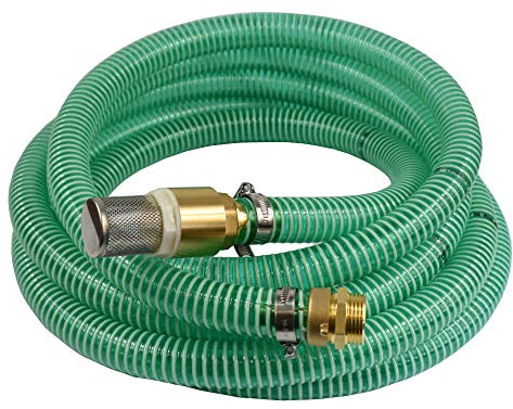 1 Zoll Saugschlauch Druckschlauch 25mm Innendurchmesser mit Saugkorb, Rückschlagventil + 1 AG Doppelnippel (1m), Ansaugschlauch Gartenpumpe, Schlauch (15m)