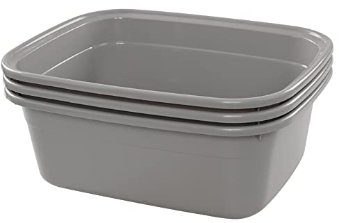 Eudokky Rectangular Cleaning Bowl, Washing up Bowls, Plastic, 3-Pack