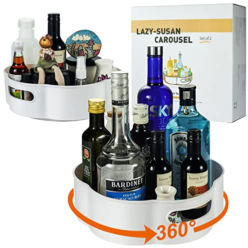 LSAIFATER Lazy-Susan-Karussell, drehbares Tablett in Blumenform, ideal als Gewürzregal (25 * 8 cm & 30 * 10 cm)