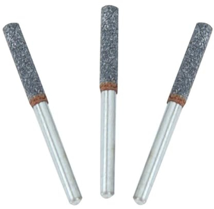 3Pcs Punta de Amolar para Afilar Sierras de Cadena, Diámetro 5/32 - Piedras para Motosierra, Accesorio para Herramientas Rotatorias