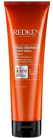 Redken | Heat Protection Smoothing Cream, Babassu Oil, Frizz Dismiss Rebel Tame, 250 ml