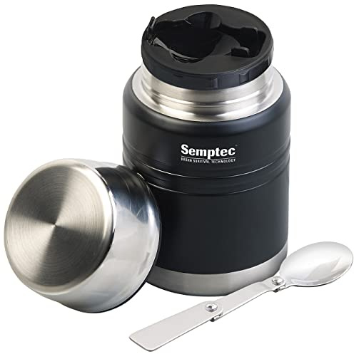 Semptec Urban Survival Technology Thermobecher Suppe: Vakuum Thermobehälter für Essen, Getränke & Suppen, Löffel, 500ml (Thermobecher to Go Suppe, für Kaffee, Müsli)