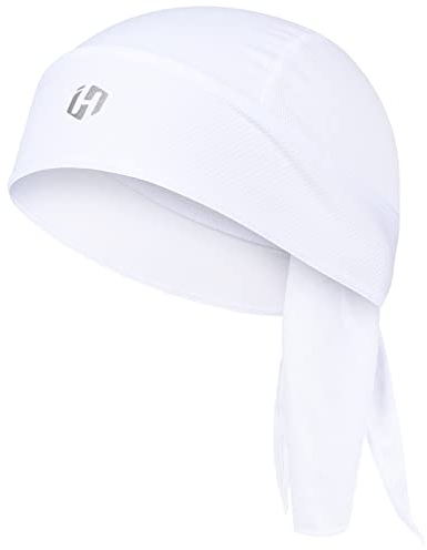 HASAGEI Sports Bandana Cap, Kopftuch Herren Damen, Sommer Laufmütze, Elastizität Atmungsaktiv nimmt Schweiß Biker Bandana (Weiß)