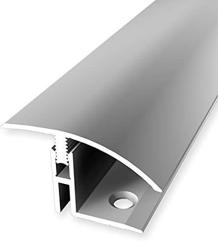 PROVISTON | Övergångsprofil | Parkettkompensation | Bredd: 39 mm | Höjdkompensation: 17-22 mm | Längd: 1000 mm | Aluminiumprofil | Silver | 1 del