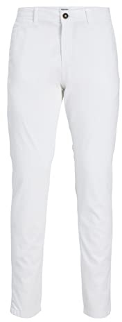 JACK & JONES Jpstmarco Jjbowie Sa Noos, Pantaloni chino, Bianco, 27W / 30L Uomo