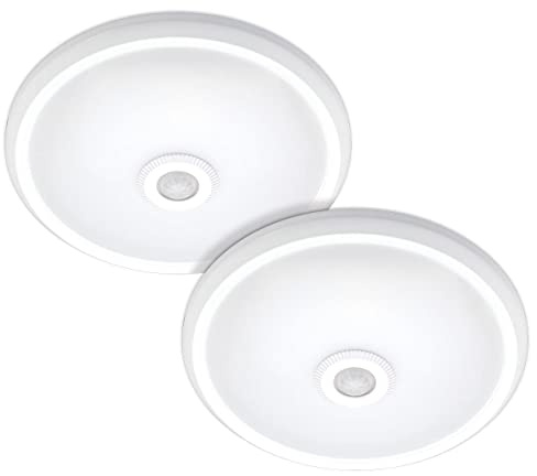 Arum LIGHTING - Lot de 2 Plafonniers LED CLARK avec Détecteur de Mouvement, 14W (1700 Lm), Température de Couleur Réglable (CCT), IP20, Éclairage Automatique Couloir, Escalier et Dressing, Ø 29cm