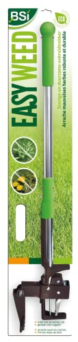 BSI - Désherbeur Manuel Easyweed - Arrache Les Mauvaises Herbes Facilement avec Une Pédale - Permet De Travailler Debout, Vert & Gris