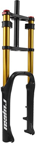 RUJIXU 20-Zoll Fat Fork 4,0-Reifen Scheibenbremse Federweg 140mm MTB Fahrrad Luftfederung Gabel 1-1/8 DH Einstellung der Zugstufe QR 9x135mm Elektrofahrrad Vorderradgabel