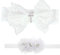 Nishine 2 Pack Baptême Serre-tête de baptême pour bébé avec nœud blanc Bandeau de cheveux pour enfant(Bouton de croix)