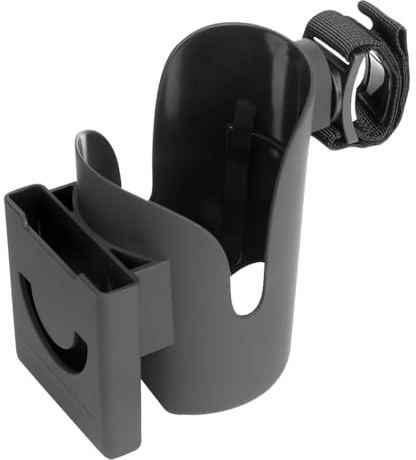 Angoily Portavasos para Cochecito,2 en 1 Soporte Taza de Padre, Universal Porta Botellas de Agua, Soporte Botella de Agua Teléfono para Cochecito Andador Bicicleta