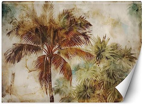 Feeby Fototapete Botanik Palmen 400x280 cm Grün XXL Vlies Wandtapete Tapeten Wohnzimmer Schlafzimmer Jugendzimmer Moderne Design Wandbild Wand Dekoration Dschungel Tropen