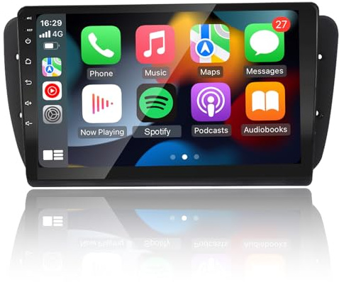 EZoneTronics Android Autoradio für Seat Ibiza 6J 2009-2013 mit Wireless Carplay Android Auto 9-Zoll-Touchscreen Unterstützung GPS-Navigation Bluetooth USB WiFi SWC DAB DSP FM/RDS Radio Player 2G+32G