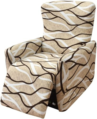 Sesselschoner für Relaxsessel Sesselbezug 8/6/4Teilig Komplett Sesselschoner Stretch Sesselauflage Relax Mit Armlehnen Sessel Überwurf Bezug Hochlehner Relaxsessel Mit Elastischem Boden ( Color : 12#