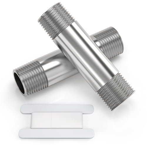 Bwintech 2 Stück 100MM 3/4 Außengewinde × 3/4 Außengewinde BSP Edelstahl 304 Rohrverschraubungen