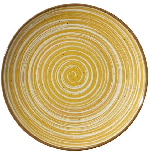 METRO Professional, Plato Para Postres de Cerámica Madleen 20 cm, Diseño Amarillo, Apilable