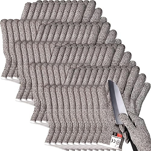 Xuhal 20 Paar Level 5 Schnittfeste Handschuhe, Sicherheitsschnitthandschuhe, Schnittschutzhandschuhe, Küchenhandschuhe für Küche (S)