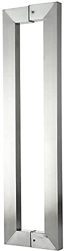 Robuster Push-Pull-Türgriff aus handelsüblichem Edelstahl 304/Scheunentor-Zuggriff/Glastürgriffe, Silber, komplett gebürstetes Edelstahl-Finish (Größe: 800 x
