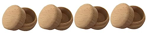 SOIMISS 4pcs Wooden Wedding Ring Box Jewelry Organizer Elegant Design Mini Storage Box for Earrings Rings Engagement Case