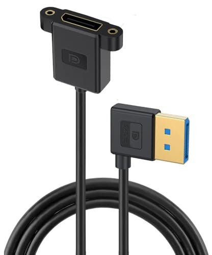 innov8 Câble d'extension DisplayPort 1.4 Ultra HD à montage sur panneau | Mâle vers femelle | Silicone 8K/60Hz | Angle droit