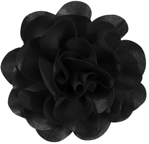 Mecool Pasadores grandes para el pelo con rosas para bodas, fiestas, pinzas para el pelo, clip en flores para el cabello, accesorios para el cabello, accesorios para mujeres, color negro