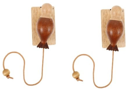 PRETYZOOM 2pcs Woodpecker Door Knocker Home Decor Vintage Wooden Door Bell Outdoor Knocker