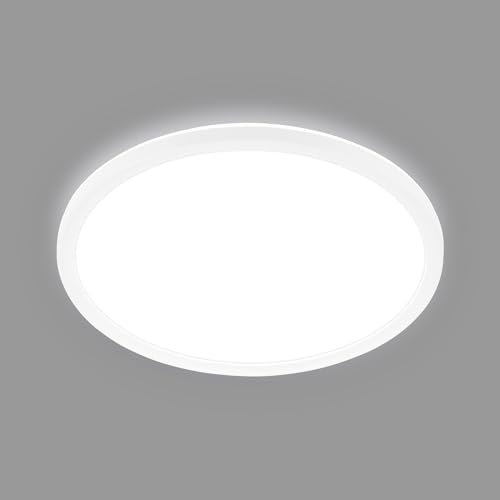 Briloner Classe A Lampada da soffitto a LED Efficiente con 11W a 2400lm, circa 50.000h di luce, piatta, luce indiretta, plafoniera a LED, lampada da soggiorno, 29,3x2,5 cm, bianco