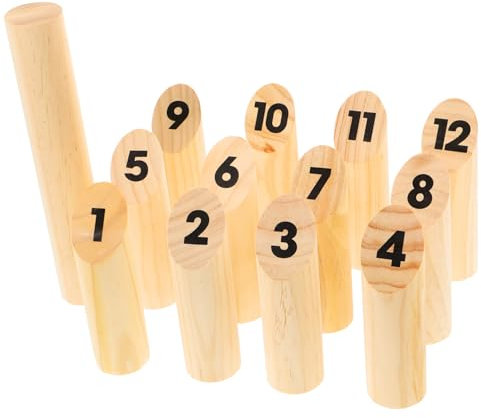 WHAMVOX Holz Wurfspiel-Set Mit Zahlen Für Indoor Und Outdoor Wurfspielzeug Aus Holz Für Junge Mädchen Und Erwachsene Wurfspiel Für Draußen