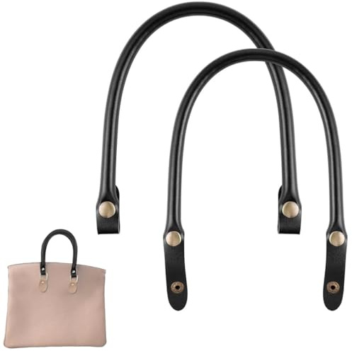 AFCJLTO Set di 2 manici in pelle PU per borsa, cinghie sostitutive totebag fai-da-te con chiusura accessori di stile