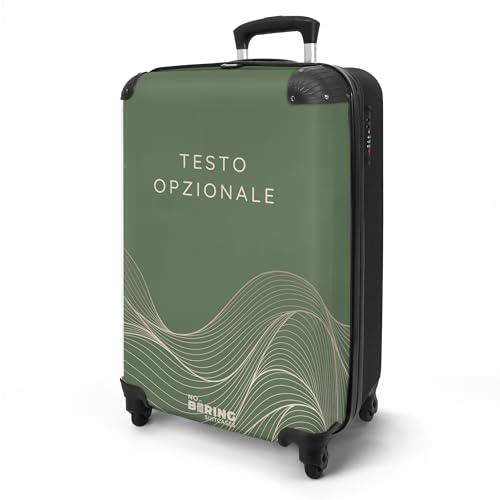 NoBoringSuitcases© Handgepäck Koffer Personalisiert | 55x40x20 cm - Reisekoffer mit Rollen, Leichtgewicht Hartschalenkoffer, Trolley Kabinengepäck Wirbelschwinge in 6 Farben,