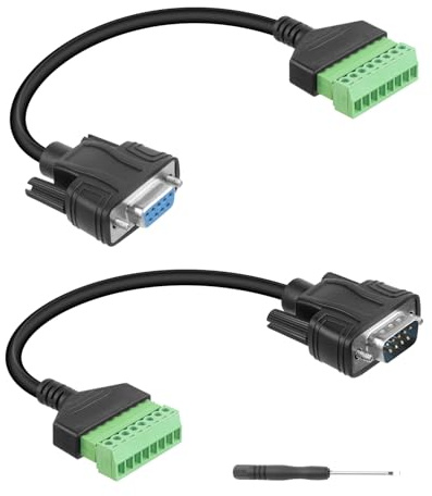 YANBORONSN Cavo di prolunga senza saldatura DB9, modulo di segnale del connettore del terminale seriale maschio e femmina DB9 RS232 D-SUB (1 paio)