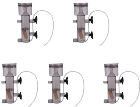 Lbvzxkad 5X 600L / H Mini Acuario Tanque de Coral para Peces Marinos Interior Skimmer de ProteíNa Suspendido en Aire con Tubo de Piedra de Aire de Madera